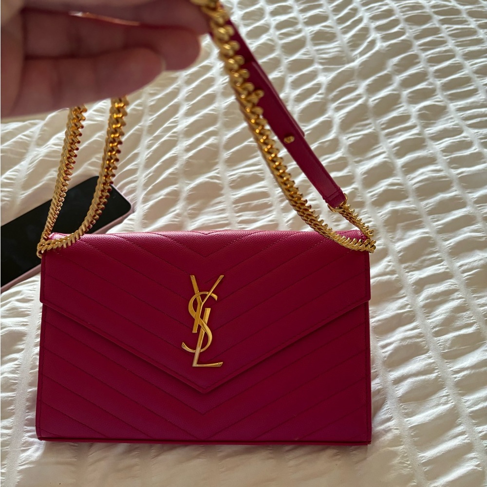 100% Authentic Saint Laurent chain wallet